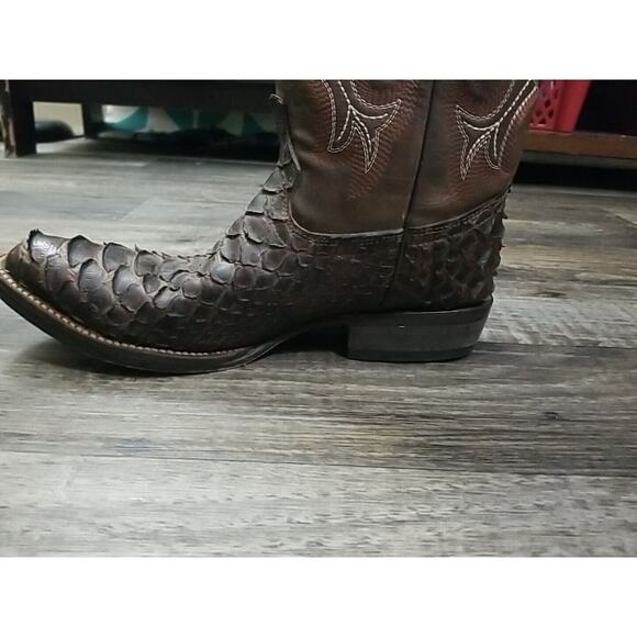 Mens Genuine Python Quality Handcrafted Western Brown Longhorn Boots Size 7 main image 9
